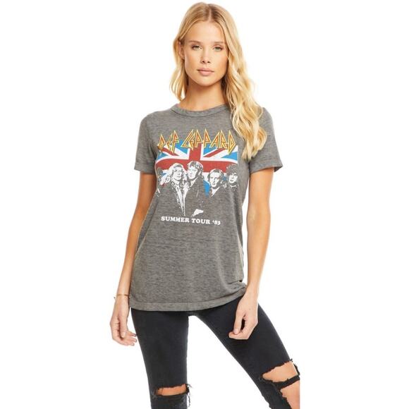 Chaser Def Leppard Summer Tour 1983 Tee Gray - Picture 1 of 6